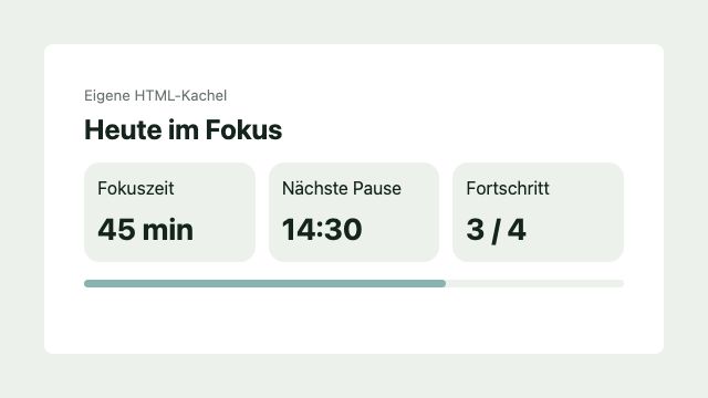 HTML / Web · Widget-Vorschau mit Demodaten