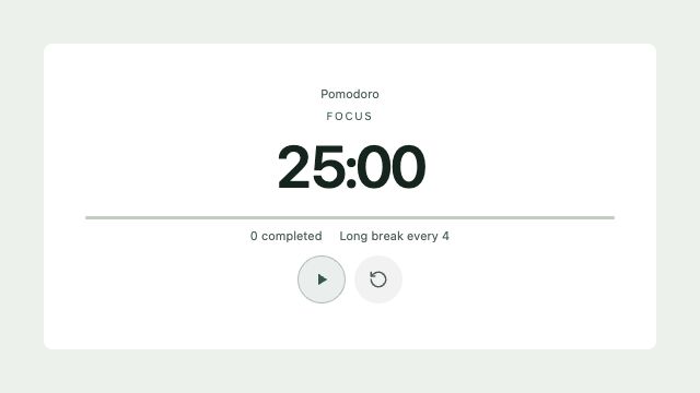 Pomodoro · Widget-Vorschau mit Demodaten